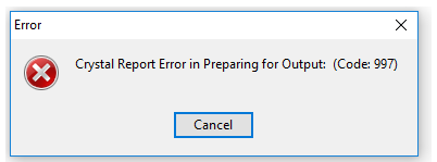 Crystal Report Error in Attempting to start print job