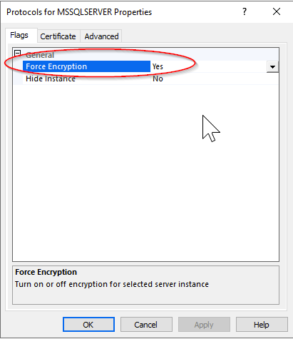 SQL Server Network Traffic Encryption (TLS)